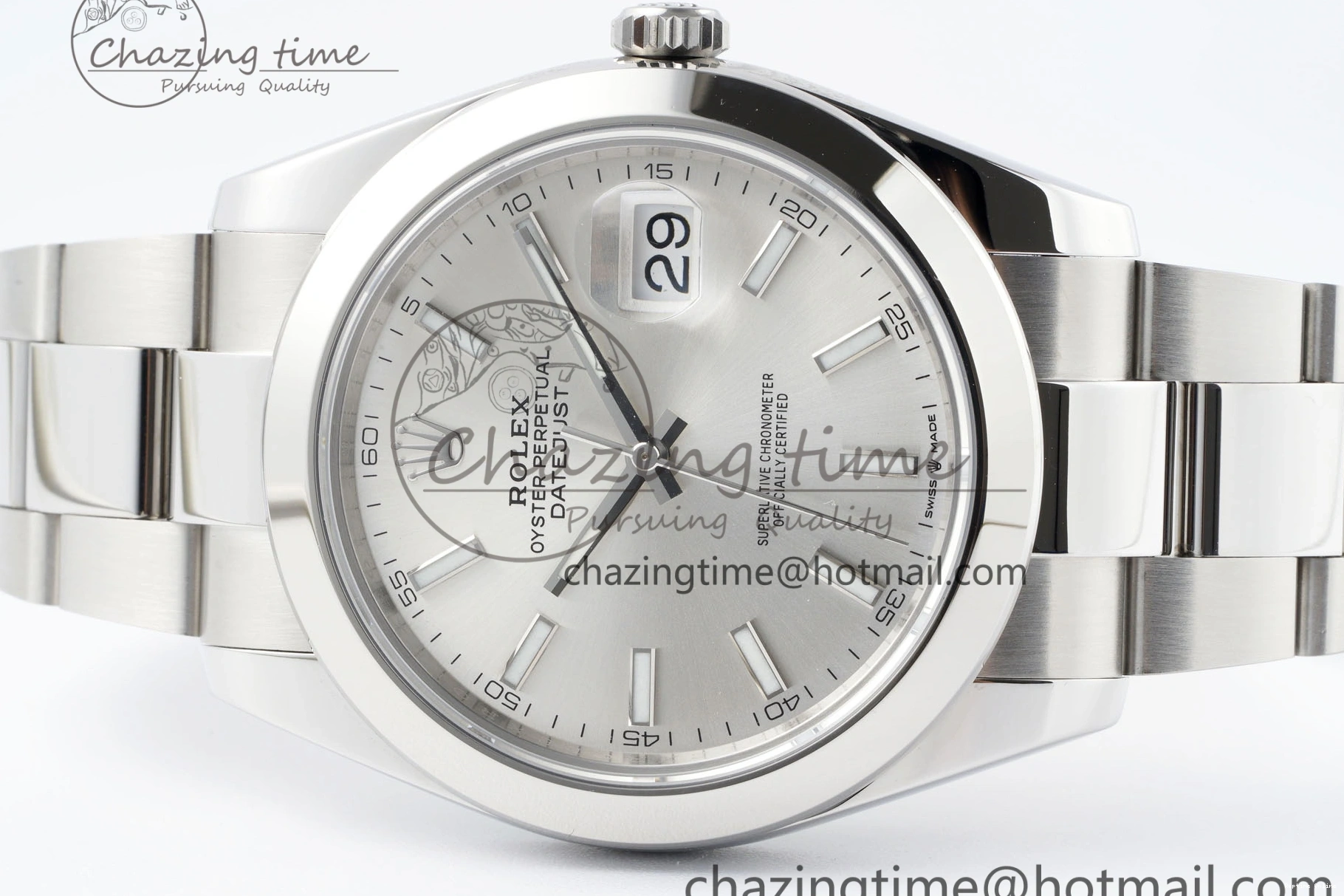 1227 DateJust 41 SS Polished Bezel KING 1:1 Best Edition 904L Steel Silver Stick Dial on Oyster Bracelet VR Flexible 2167